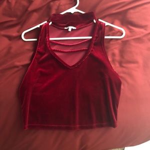 Red velvet crop top